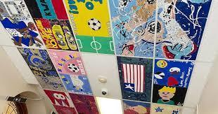 painted ceiling tiles
